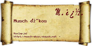 Musch Ákos névjegykártya